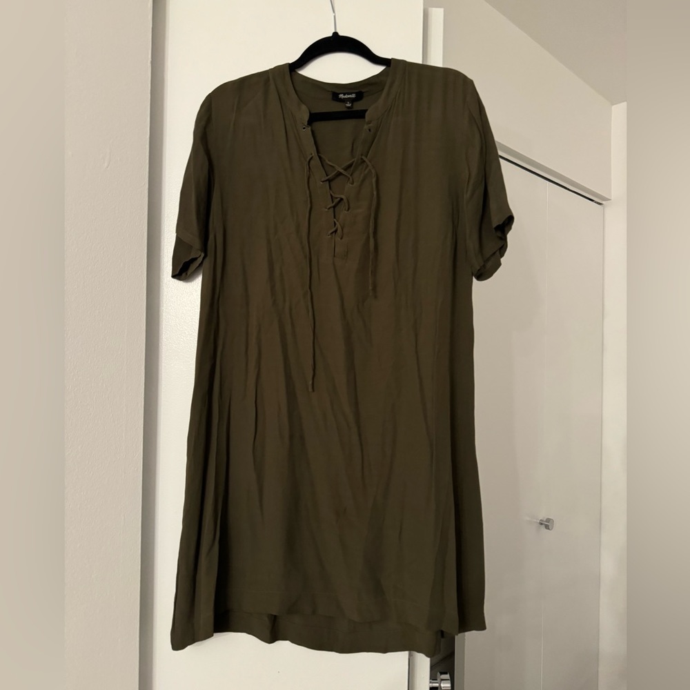 Madewell army green light dress